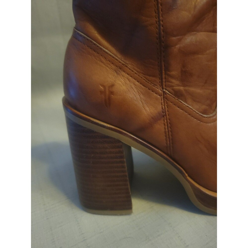 Vintage Rare Y2K Frye Karma Zip Brown Size 8 Patina Leather - Picture 3 of 11